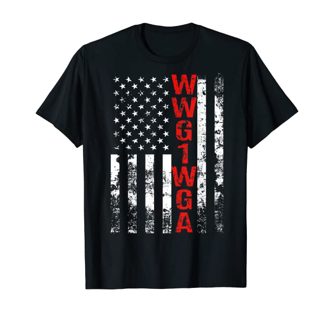 Q Anon WWG1WGA Where We Go One We Go All Qanon US Flag Shirt